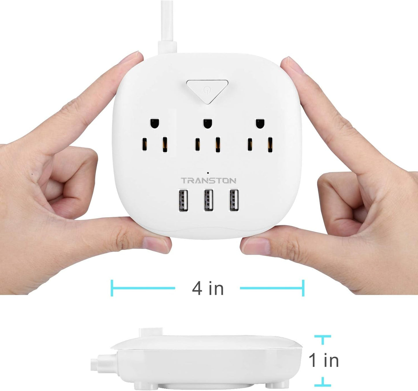 Plug Party Central: 3 Outlets, 3 USBs, and 5 Feet of Freedom – Perfect for Nightstand Shenanigans, Office Hoedowns, and Travel Tangles!