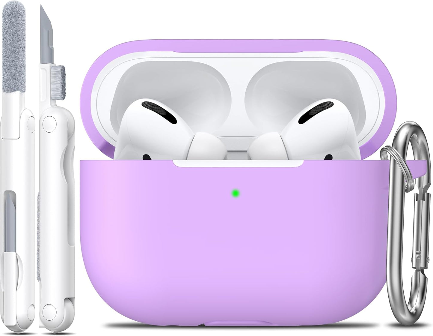 AirPods Pro's Cozy Lavender Snuggie: The Ultimate Soft Silly Suit for Your High-Tech Pebbles with a Deluxe Dust-Buster Kit and a Keychain for Your On-the-Go Adventures!