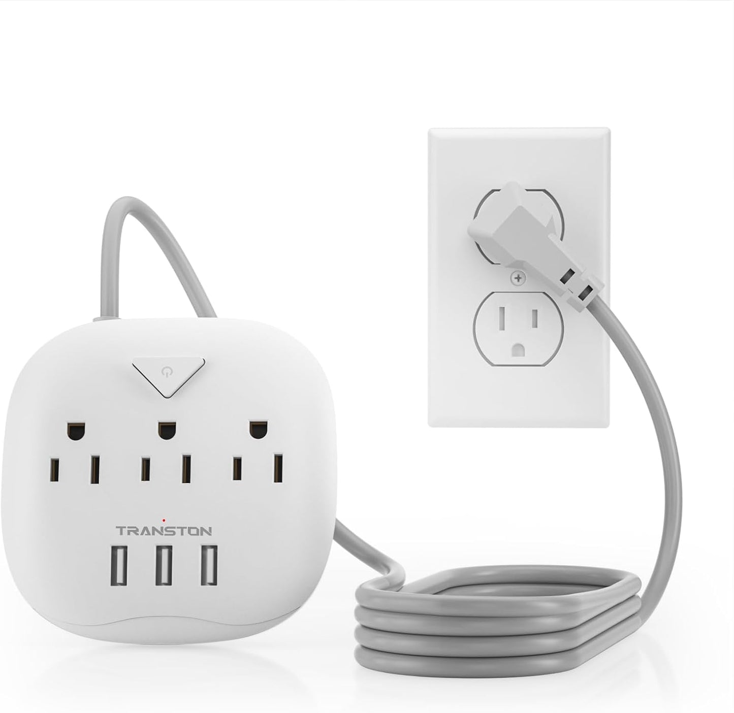 Plug Party Central: 3 Outlets, 3 USBs, and 5 Feet of Freedom – Perfect for Nightstand Shenanigans, Office Hoedowns, and Travel Tangles!
