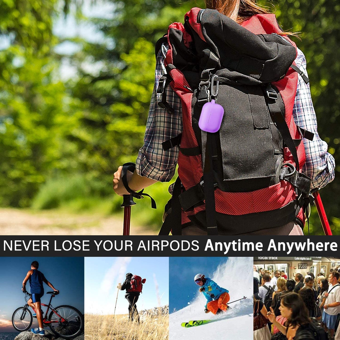AirPods Pro's Cozy Lavender Snuggie: The Ultimate Soft Silly Suit for Your High-Tech Pebbles with a Deluxe Dust-Buster Kit and a Keychain for Your On-the-Go Adventures!
