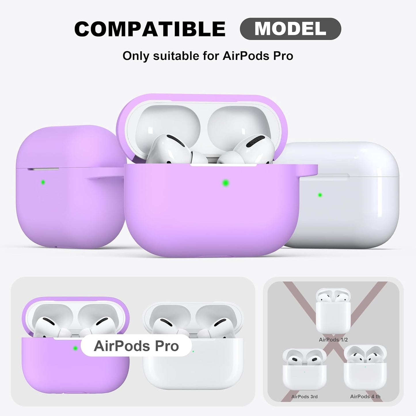 AirPods Pro's Cozy Lavender Snuggie: The Ultimate Soft Silly Suit for Your High-Tech Pebbles with a Deluxe Dust-Buster Kit and a Keychain for Your On-the-Go Adventures!