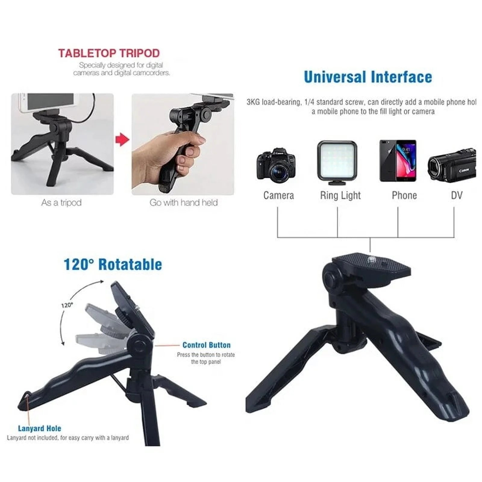 Giggle-Worthy Smartphone Vlogging Kit: Tripod For Your Phone, Tiny Mic For Your Biggest Dreams, and LED Light to Shine Brighter Than Your Ex's Future! Perfect for TikTok Shenanigans and YouTube Stardom!