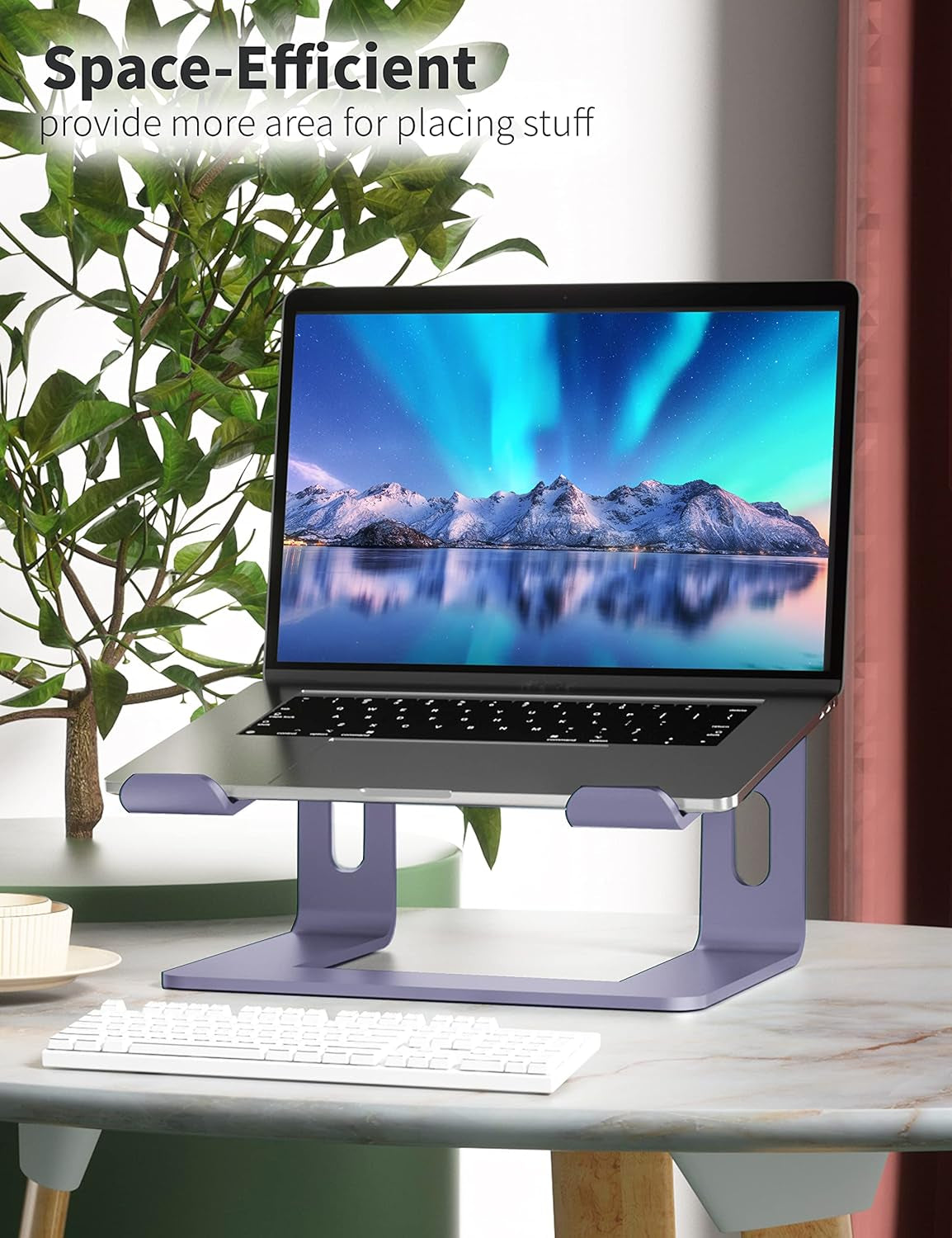 Purple Perch for Your Pile of Pixels: Elevate Your Laptop and Your Mood with This Fancy Metal Stand!