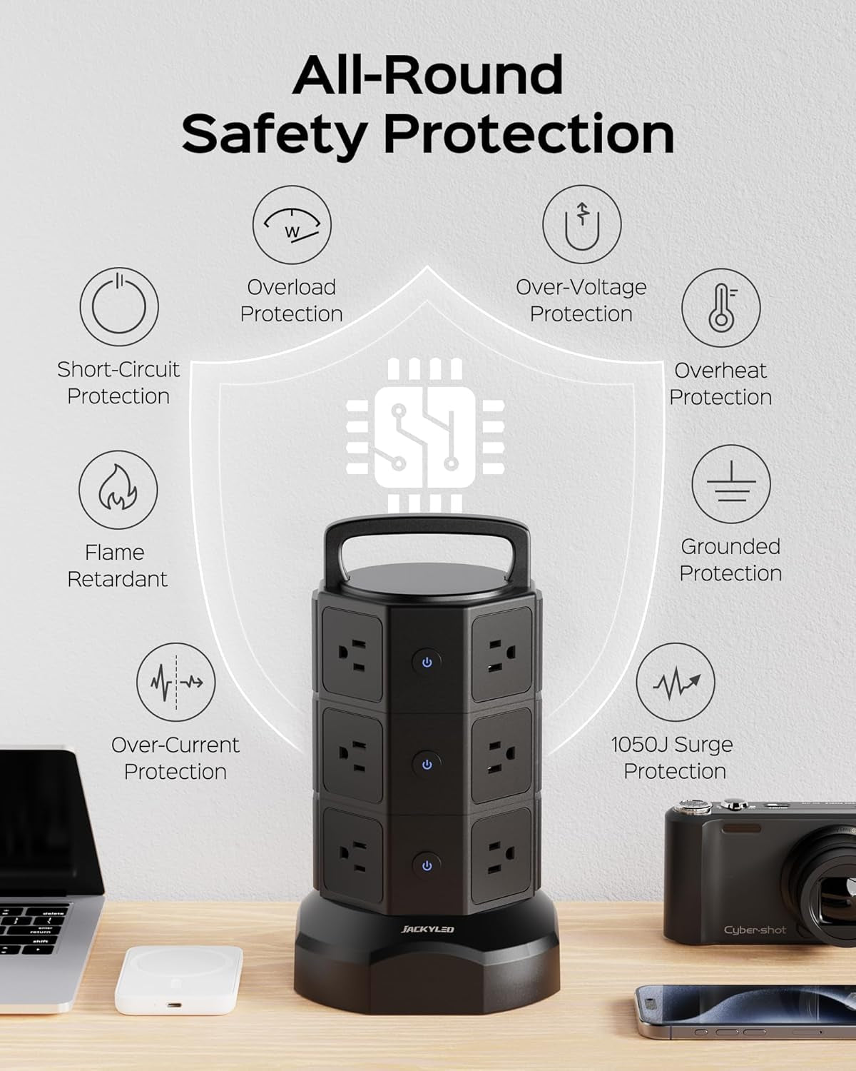 Surge-ious Power Tower: The Ultimate Outlet Party with More USB Ports Than Your Family Reunion!