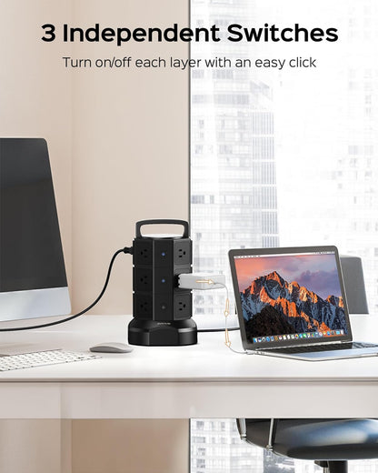 Surge-ious Power Tower: The Ultimate Outlet Party with More USB Ports Than Your Family Reunion!