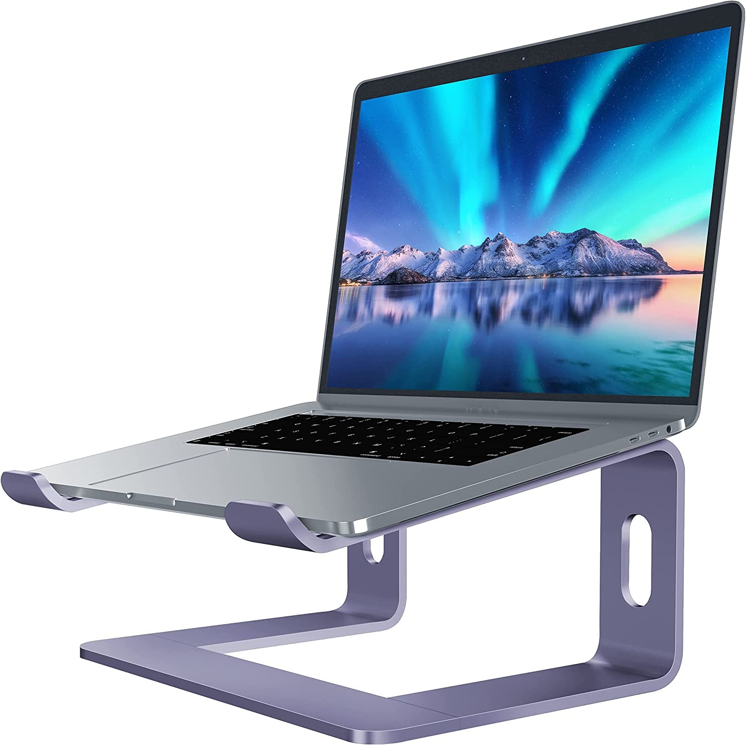 Purple Perch for Your Pile of Pixels: Elevate Your Laptop and Your Mood with This Fancy Metal Stand!