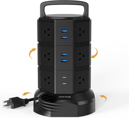 Surge-ious Power Tower: The Ultimate Outlet Party with More USB Ports Than Your Family Reunion!
