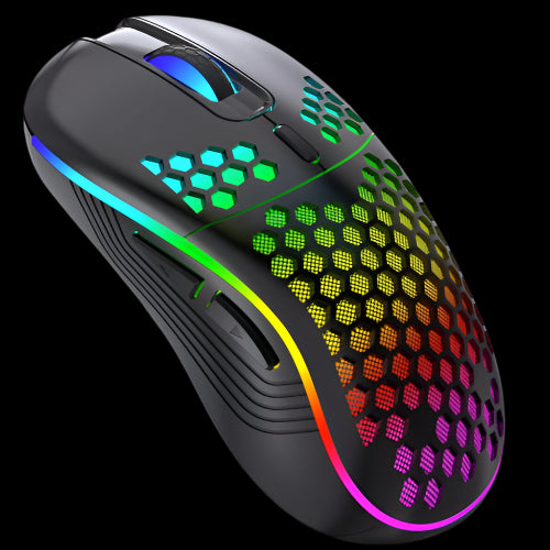 2.4G Wireless Gaming Mouse: The RGB Lightshow That Charges Itself While You Pretend to Be a Pro! Honeycomb Design for Your Desk's Sweet Tooth!