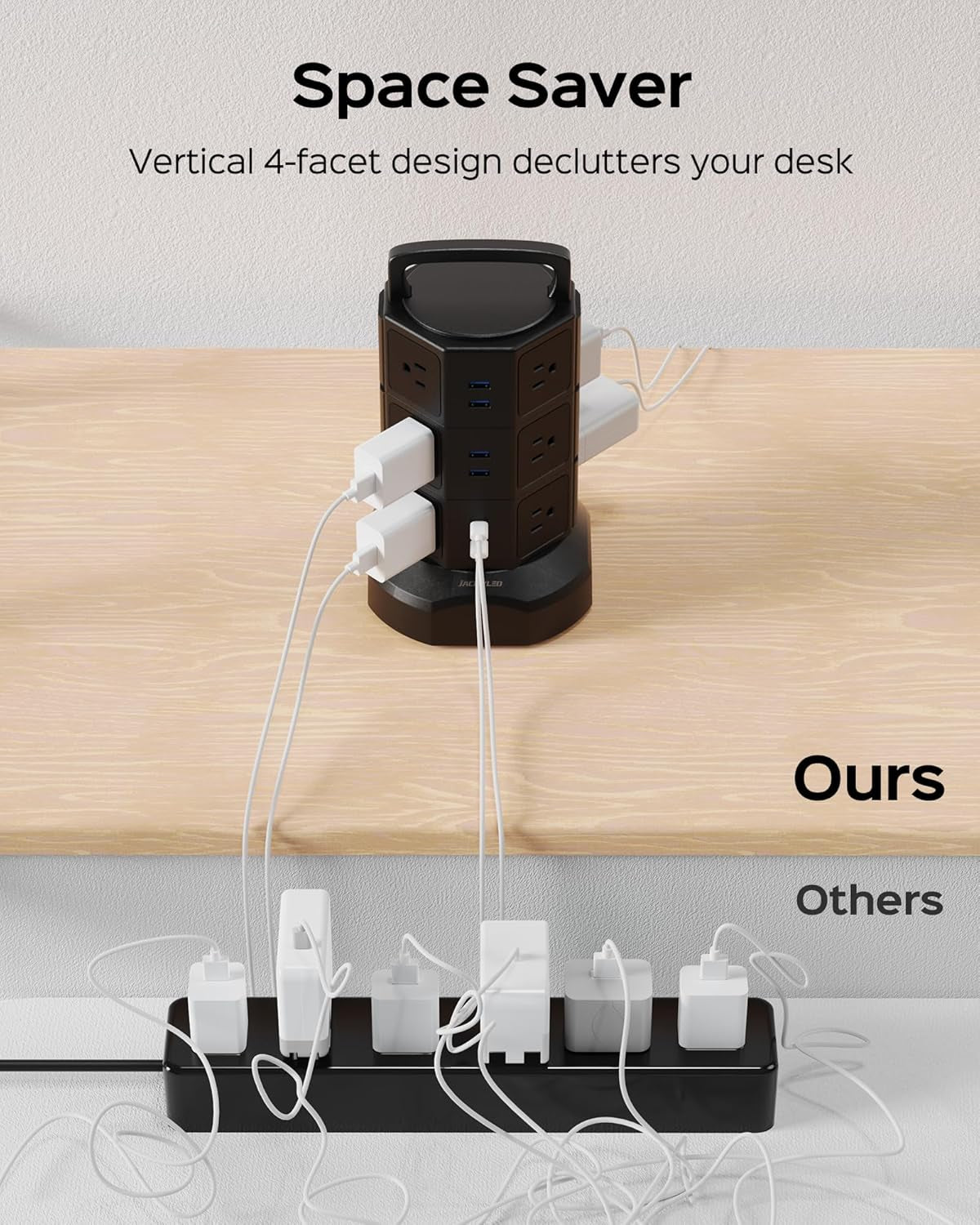 Surge-ious Power Tower: The Ultimate Outlet Party with More USB Ports Than Your Family Reunion!