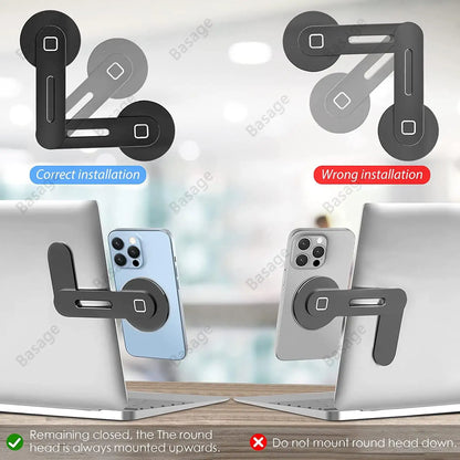 The "I Can’t Believe It’s Not a Phone Stand" - The Magical Magnetic Hugger for Your Laptop and Cells, Slimmer than a Diet Soda!